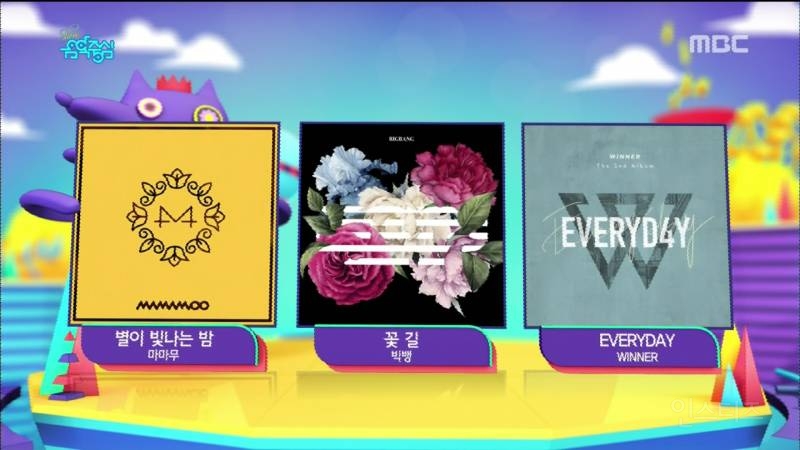 [음중180414] 성우+미나+마크 - 오프닝+이 주의 음중차트 1위 후보 (마마무 vs 빅뱅 vs 위너) | 인스티즈