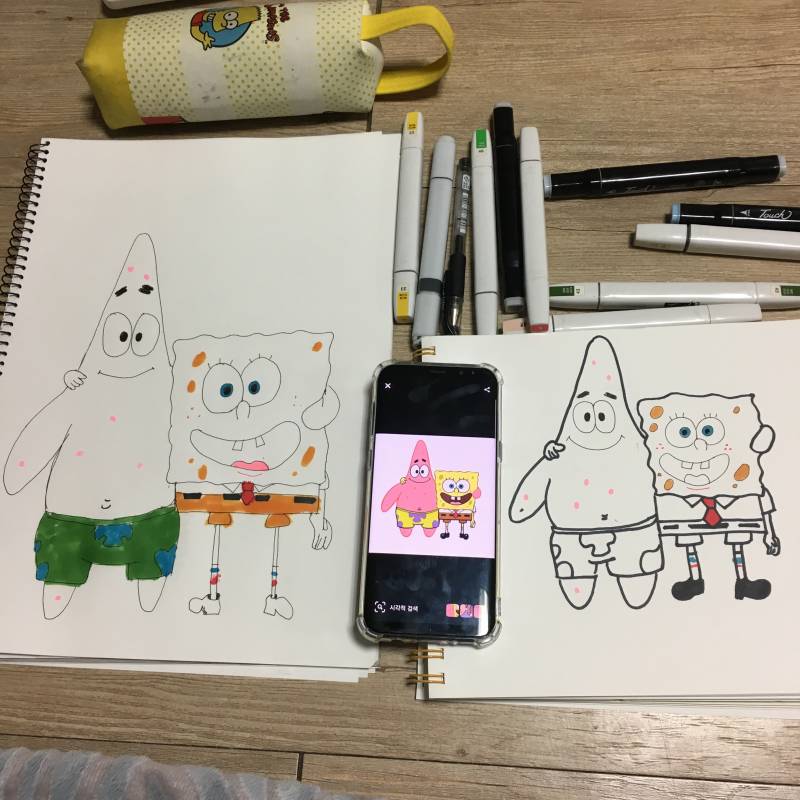 😍누가더잘그렸어??😍이건5점짜리내기!111222 | 인스티즈