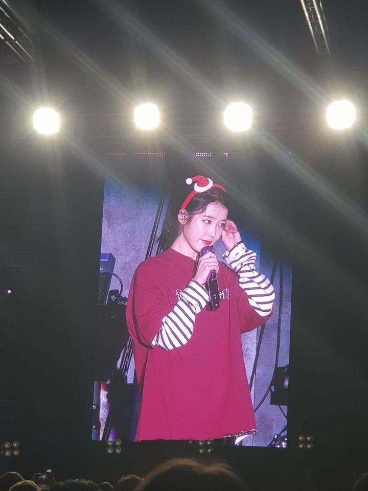 지금 아이유 홍콩콘 의상 귀엽다.. 크리스마스같아 | 인스티즈