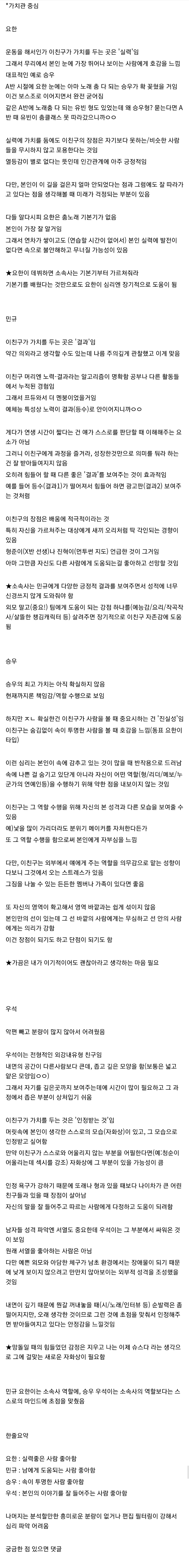 갤에 연생 네명 심리 분석한 글 ㄹㅇ 공감된다 | 인스티즈