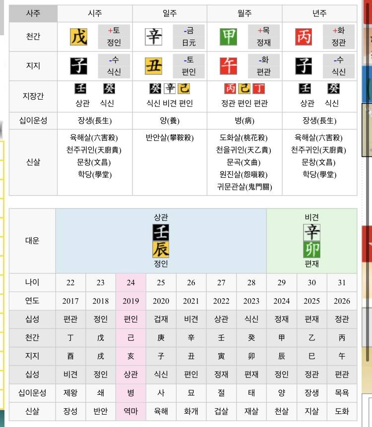 사주 좀 해석해조 제발 현기증나ㅠㅠ | 인스티즈