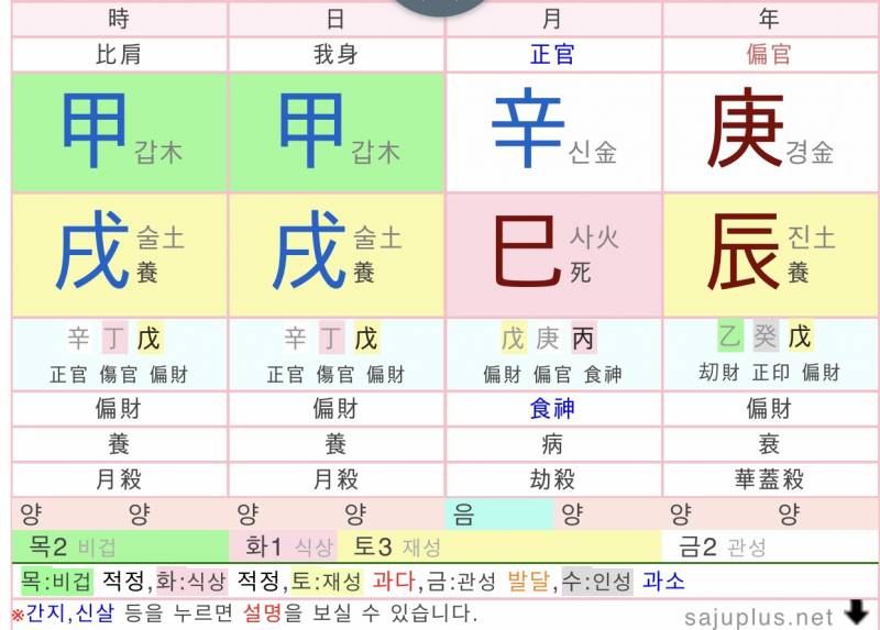 사주 잘보는 익들아 이거 무슨생 갑술일주야? | 인스티즈