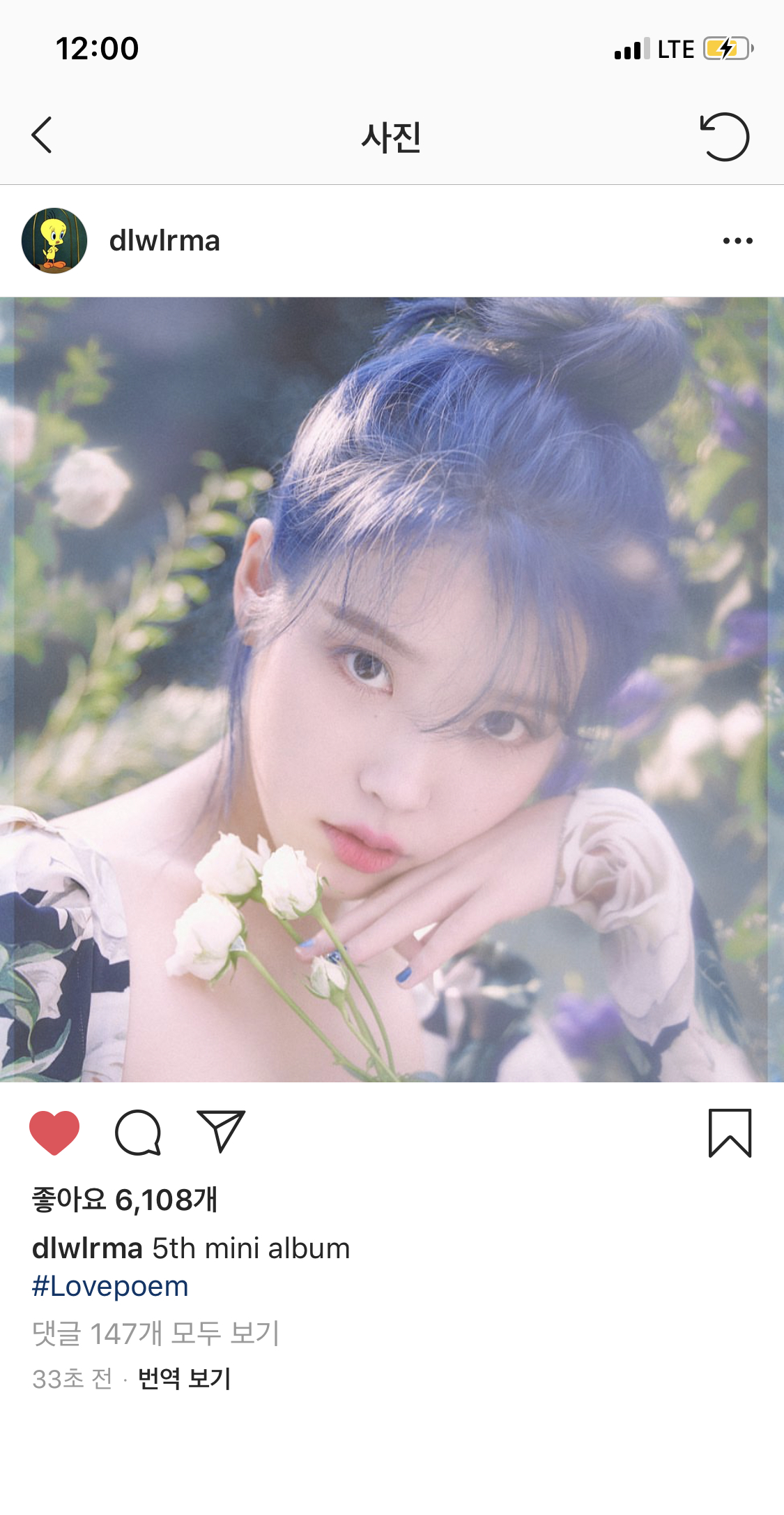 잠만 아이유 티저 뜸 파란ㅁㅓ리????? | 인스티즈