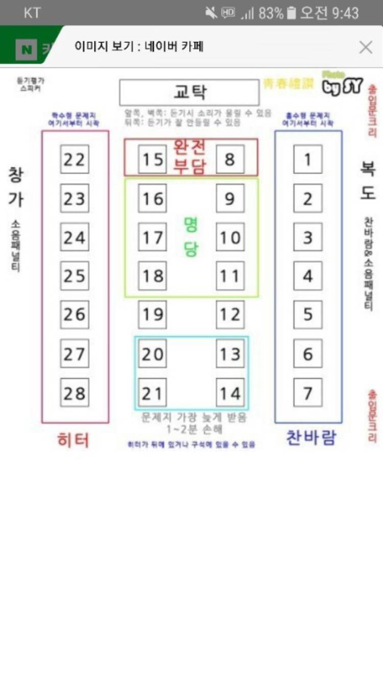 수능 자리표 이거랑 똑같아???? | 인스티즈