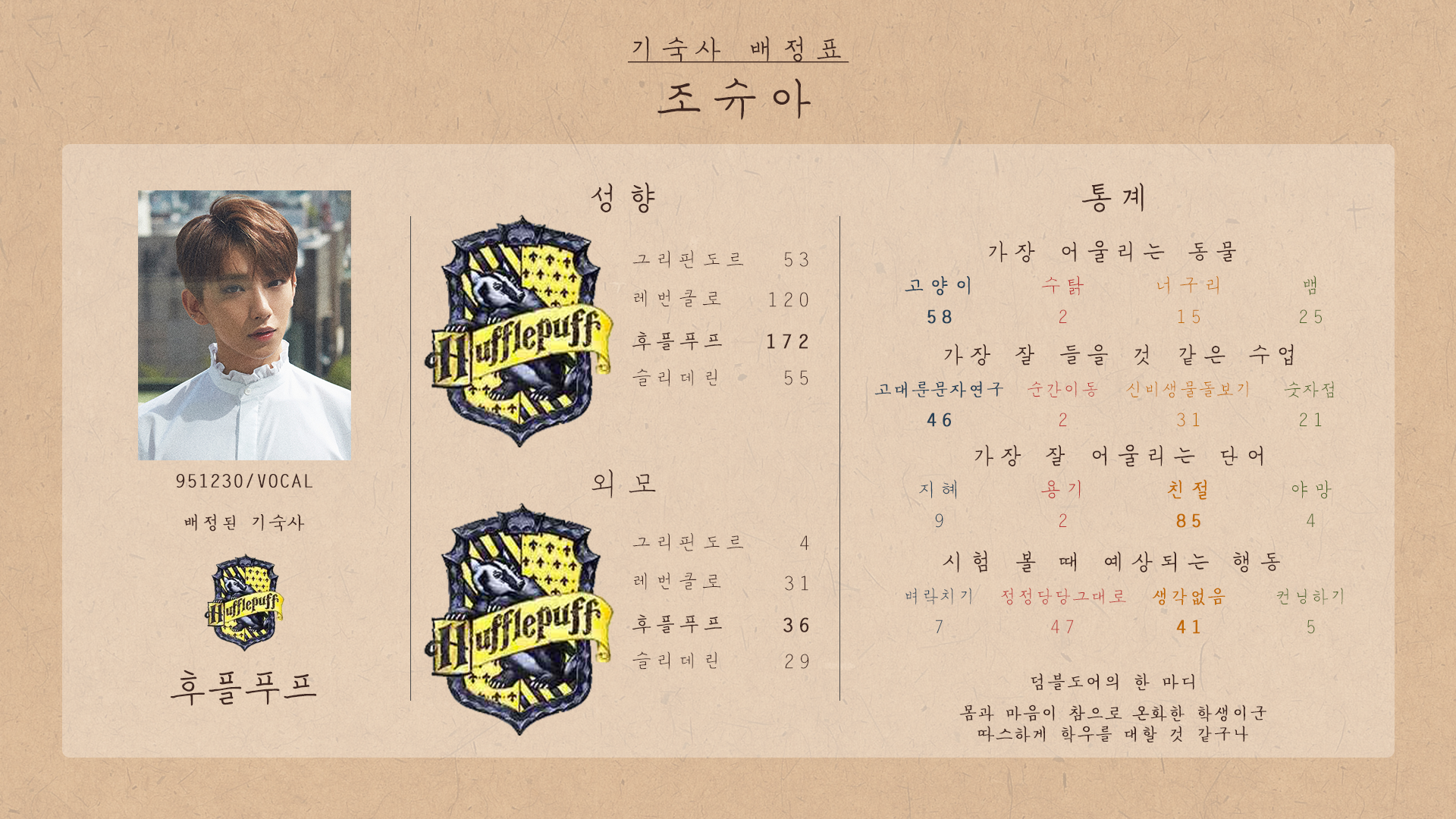 타싸 금손팬이 만든 세븐틴 해리포터 기숙사 배정 | 인스티즈