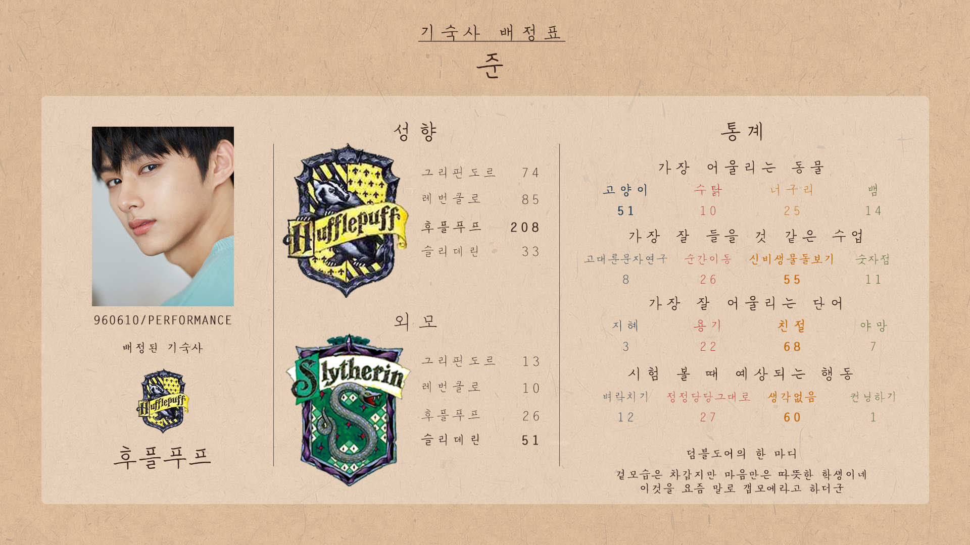 타싸 금손팬이 만든 세븐틴 해리포터 기숙사 배정 | 인스티즈