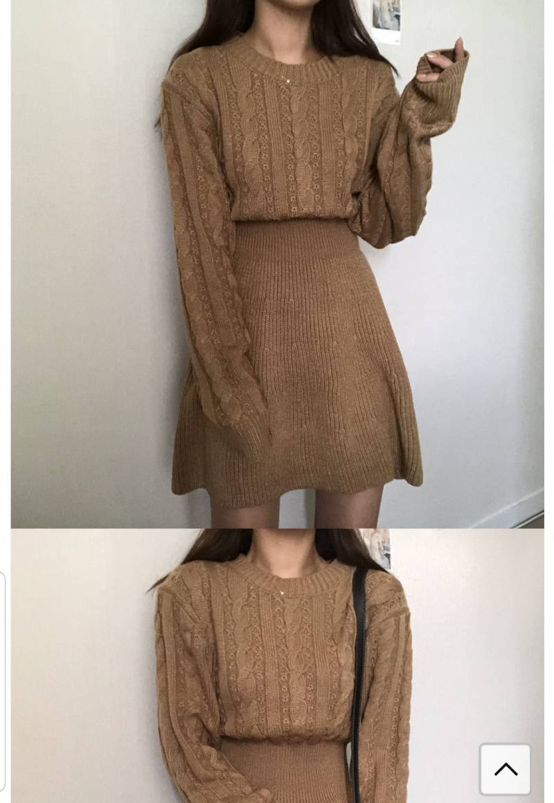 이 니트원피스 샀는데 코디사진처럼 중간에 벨트하는게 확실히 이쁘지? | 인스티즈