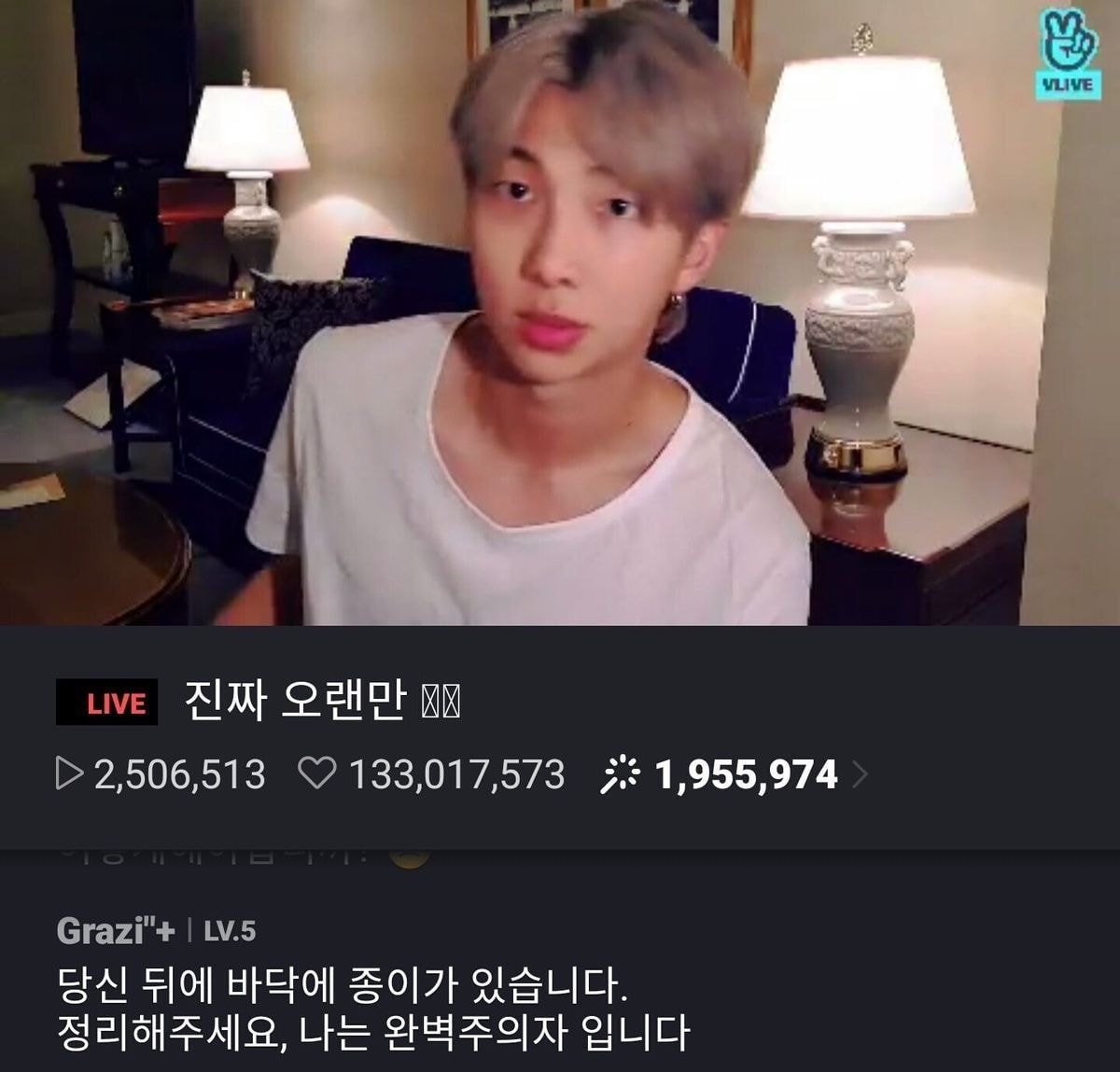 방탄 알엠 브이앱 도중에 달린 댓글인데 좀 이상해... - 인스티즈(instiz) 연예 카테고리