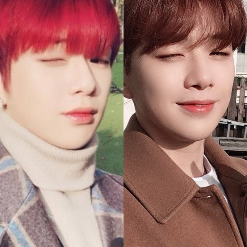 강다니엘 진짜 같은포즈에 얼굴 그대로고 분위기만 다른데 | 인스티즈