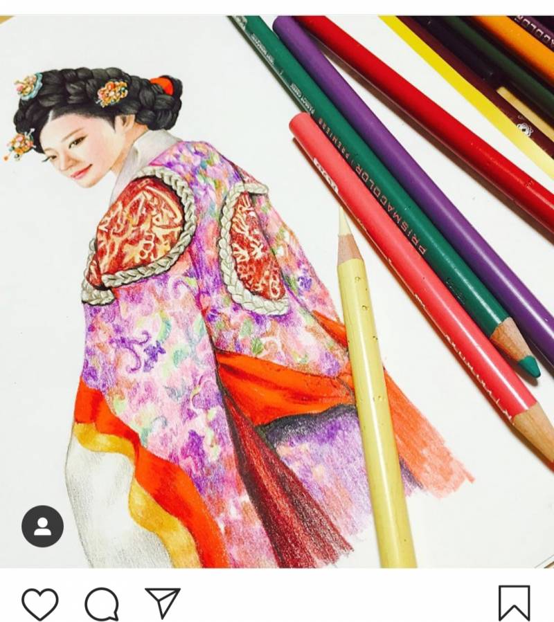 인스타에서 한복 진짜 이쁘게 그리는 분 있으심.. 대밧 | 인스티즈