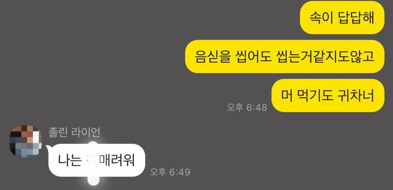 친언니한테 속 안좋다고 막 얘기했는데 | 인스티즈