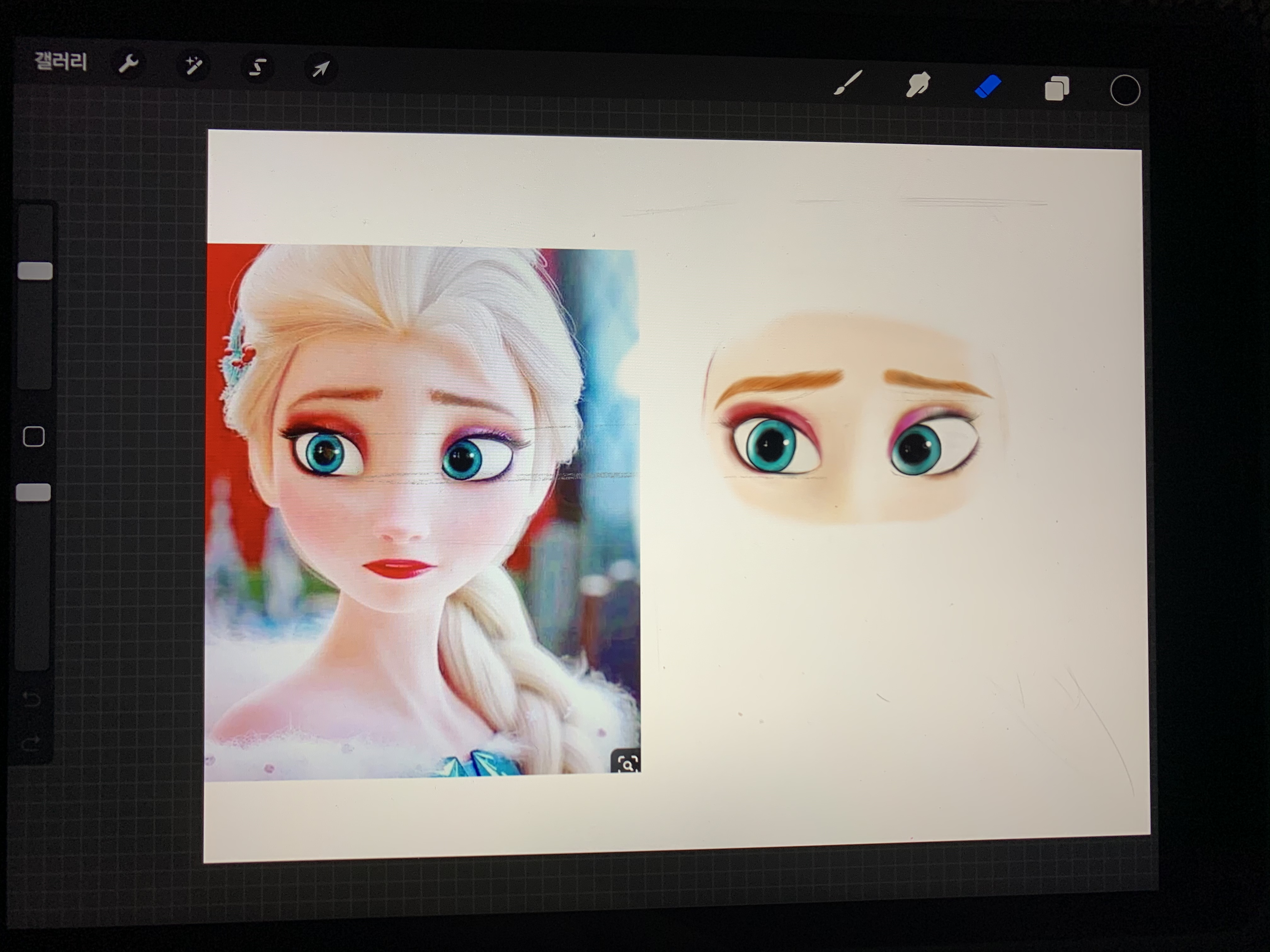 아이패드로 엘사 그려봄 헿 | 인스티즈