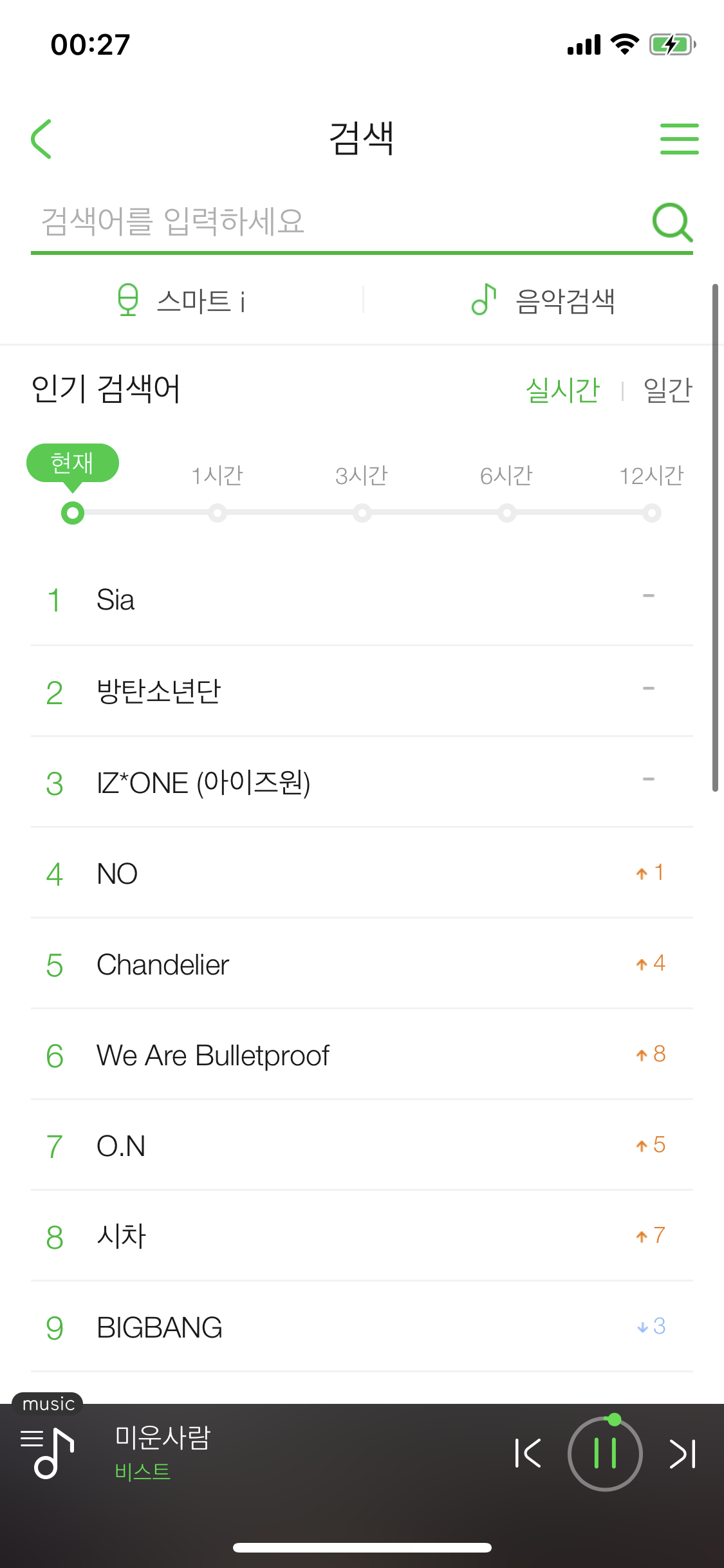 그렇다. 방탄 팬들은 지금 흥분 했다. 멜론 실시간 검색 차트 1위가 시아다 | 인스티즈