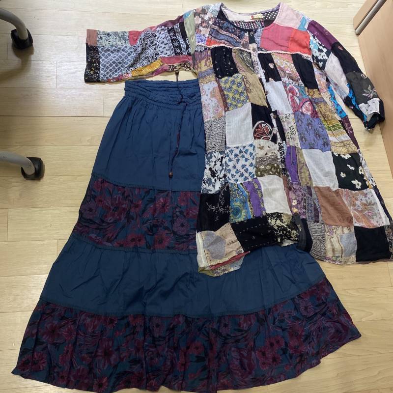 🍞가격내림🌟빈티지룩💞빈티지코디세트♥️패치워크🐰캉캉 롱스커트🍔 | 인스티즈