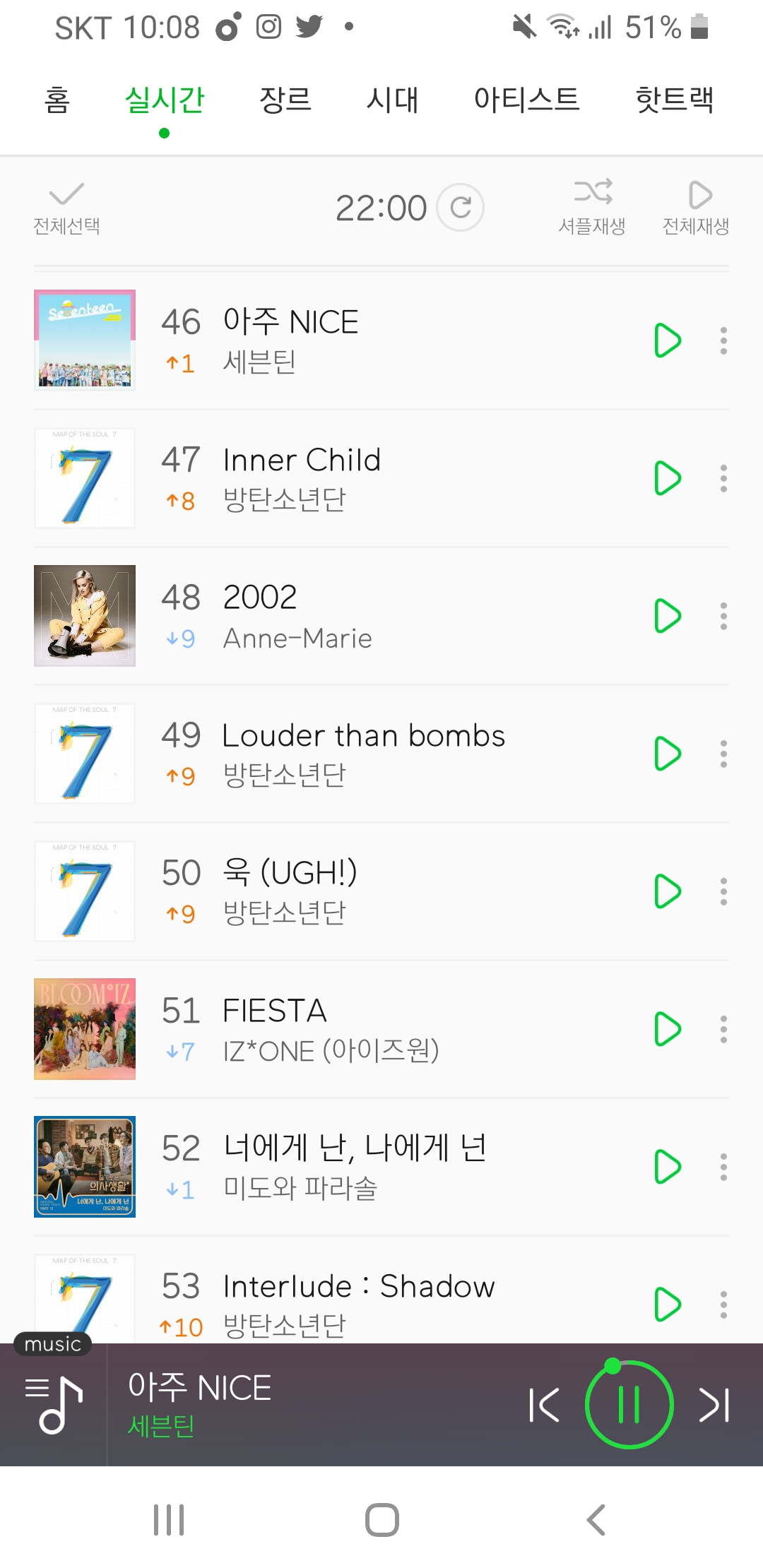 세븐틴 아주 나이스 듣다가 놀람 | 인스티즈