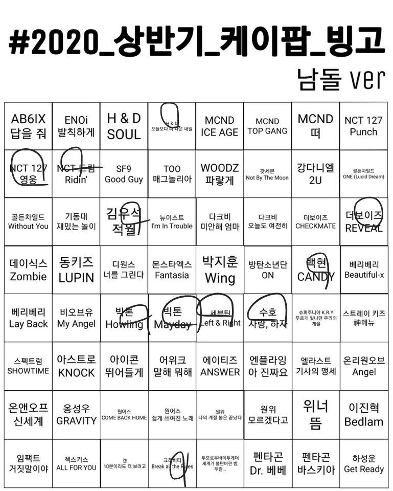 나도 빙고 했는데 이건 뭐 본진 말고 친구들이 들으래서 들은 거 말곤 모르는 수준 | 인스티즈