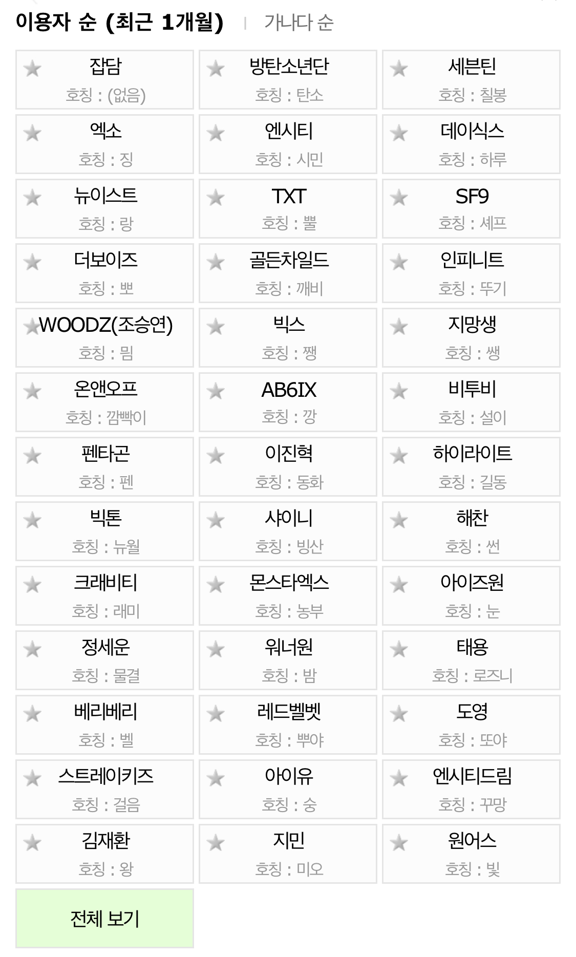 독방 순위 한줄에 3개씩으로 바뀌었네 | 인스티즈