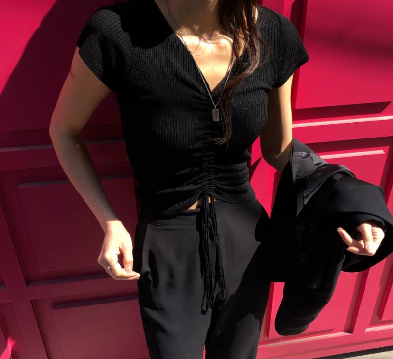 셔링 반팔 검정 | 인스티즈