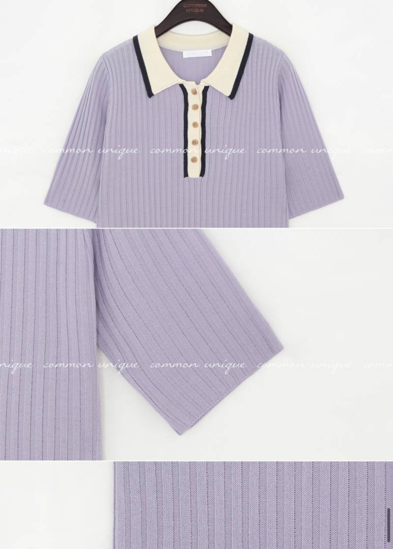 새상품! 연보라 반팔 니트💜 | 인스티즈