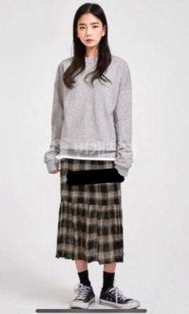 에이인 쉬폰 체크 롱스커트 | 인스티즈