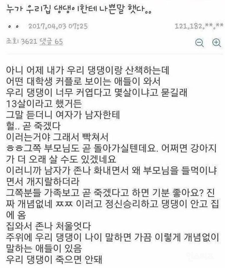 누가 우리집 댕댕이한테 나쁜 말 했다 | 인스티즈