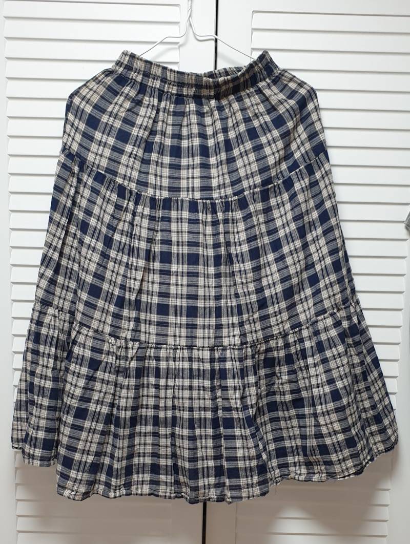 체크 롱 밴딩 스커트 | 인스티즈