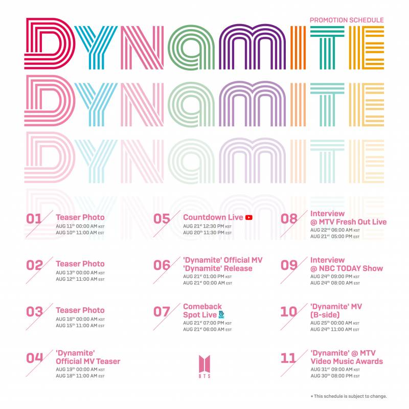 31일(월), 'Dynamite' MTV Video Music Awards | 인스티즈