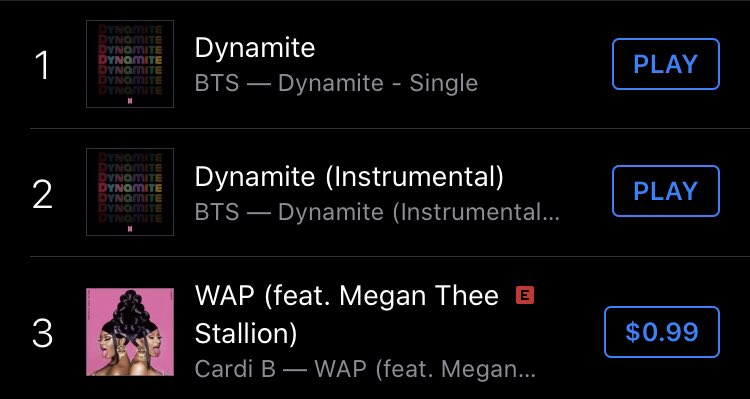 다이너마이트 inst 아이튠즈 2위로 올라왔다 | 인스티즈