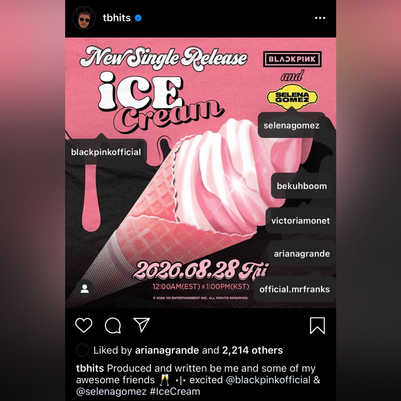 헐 블랙핑크 노래 아리아나도 참여했나봐 | 인스티즈