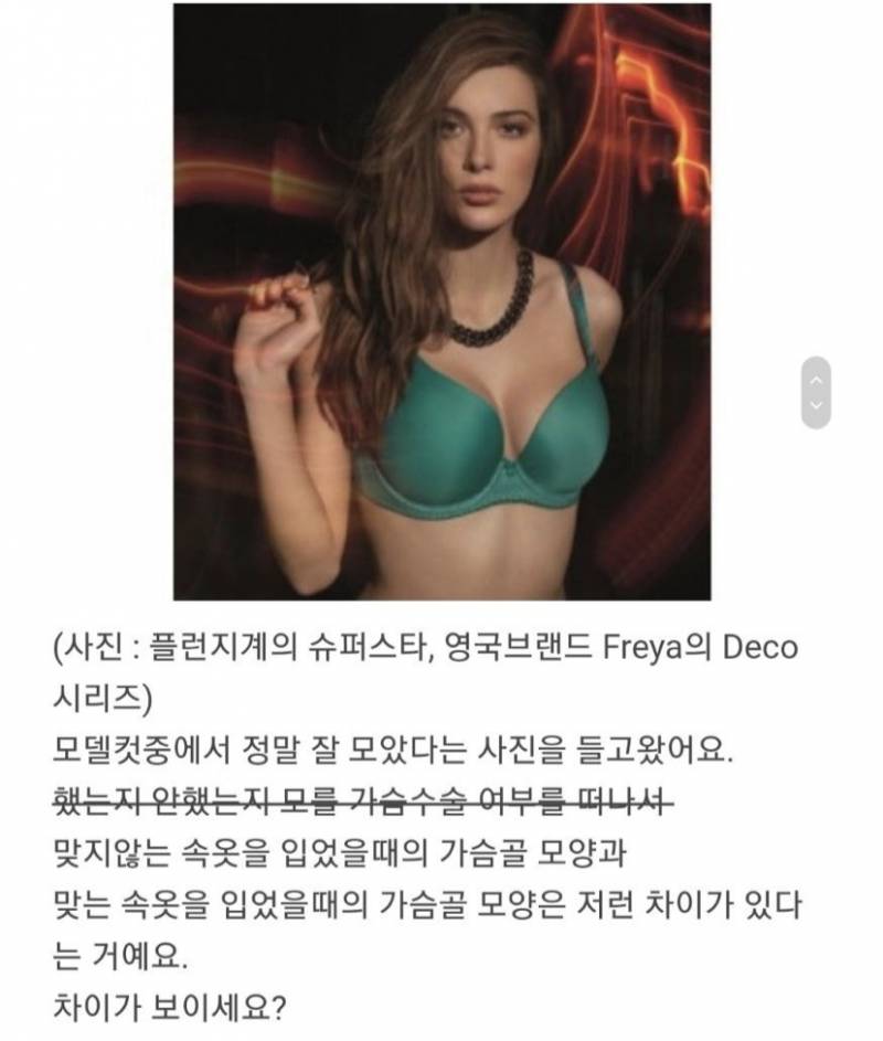 원래 브라자 했을때 가슴골아 생기면 안된대 (후방주의) | 인스티즈