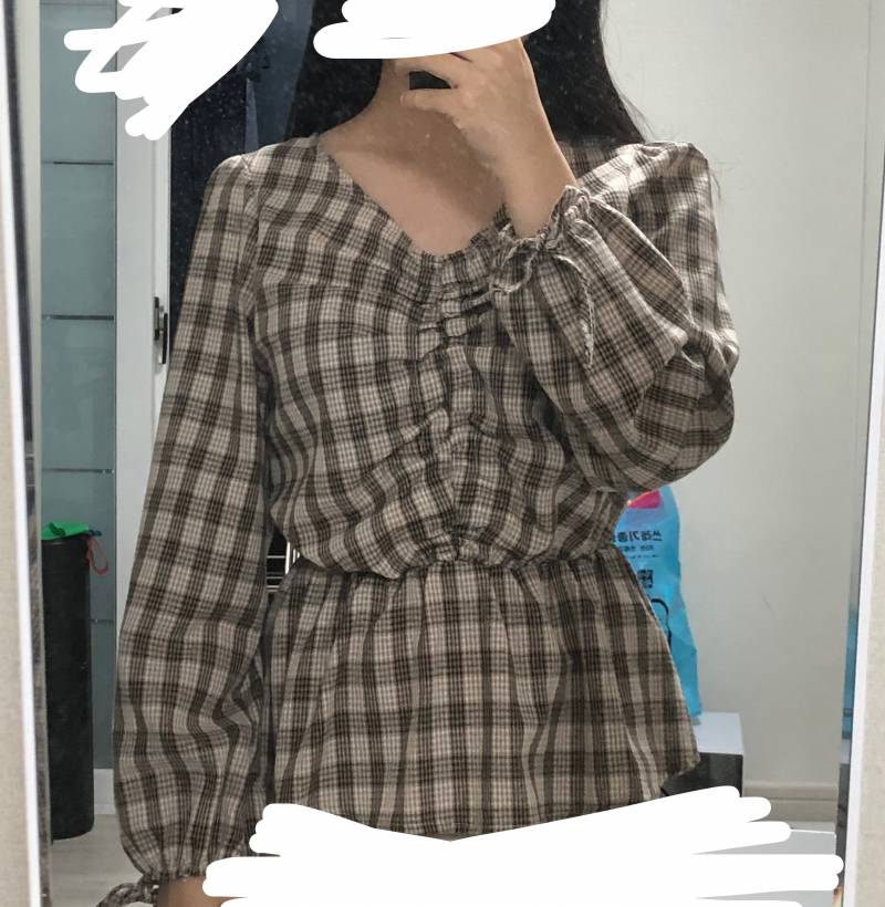 체크 셔링 블라우스 판매해요 | 인스티즈