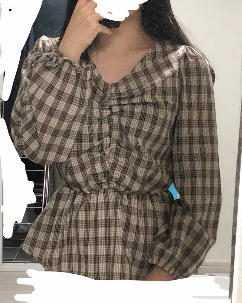 체크 셔링 블라우스 판매해요 | 인스티즈