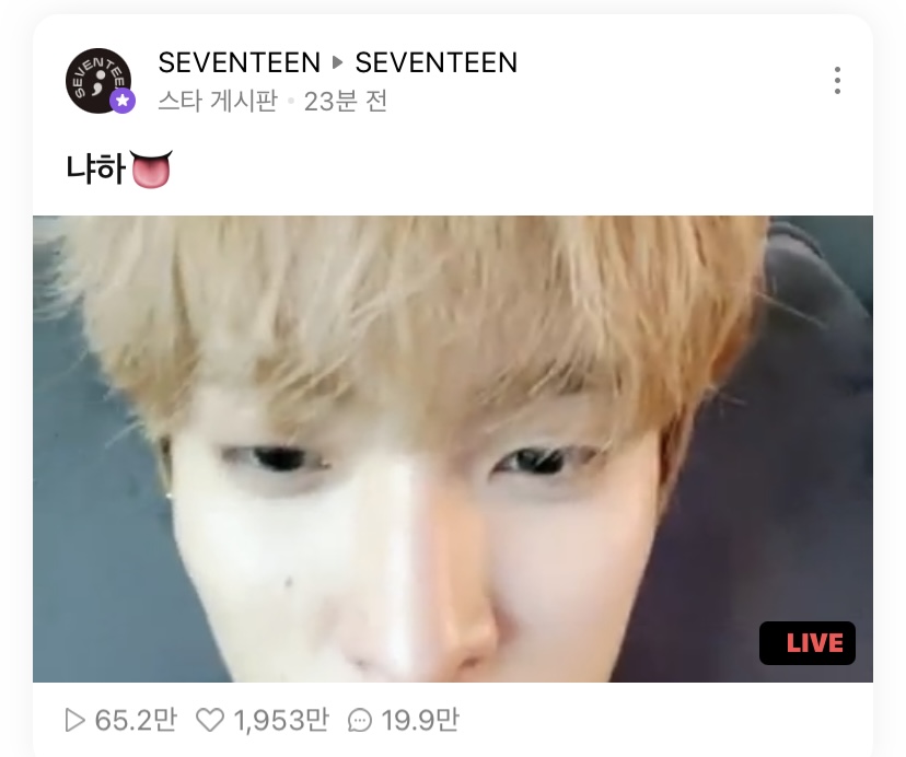 [정보/소식] 세븐틴.. 두명 동시에 브이앱 라이브 중 | 인스티즈