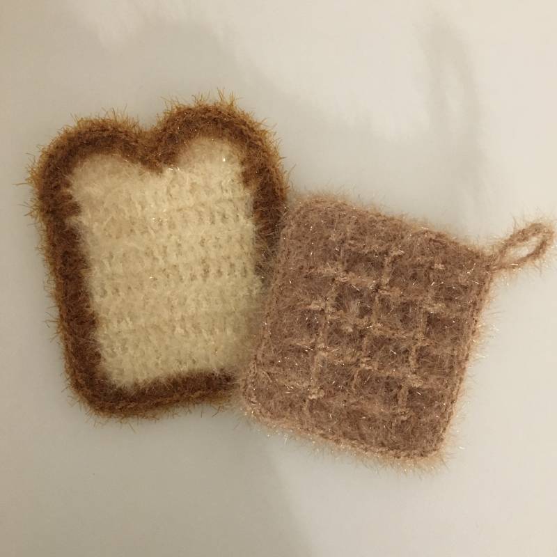 핸드메이드 귀여운 식빵/와플 수세미 | 인스티즈