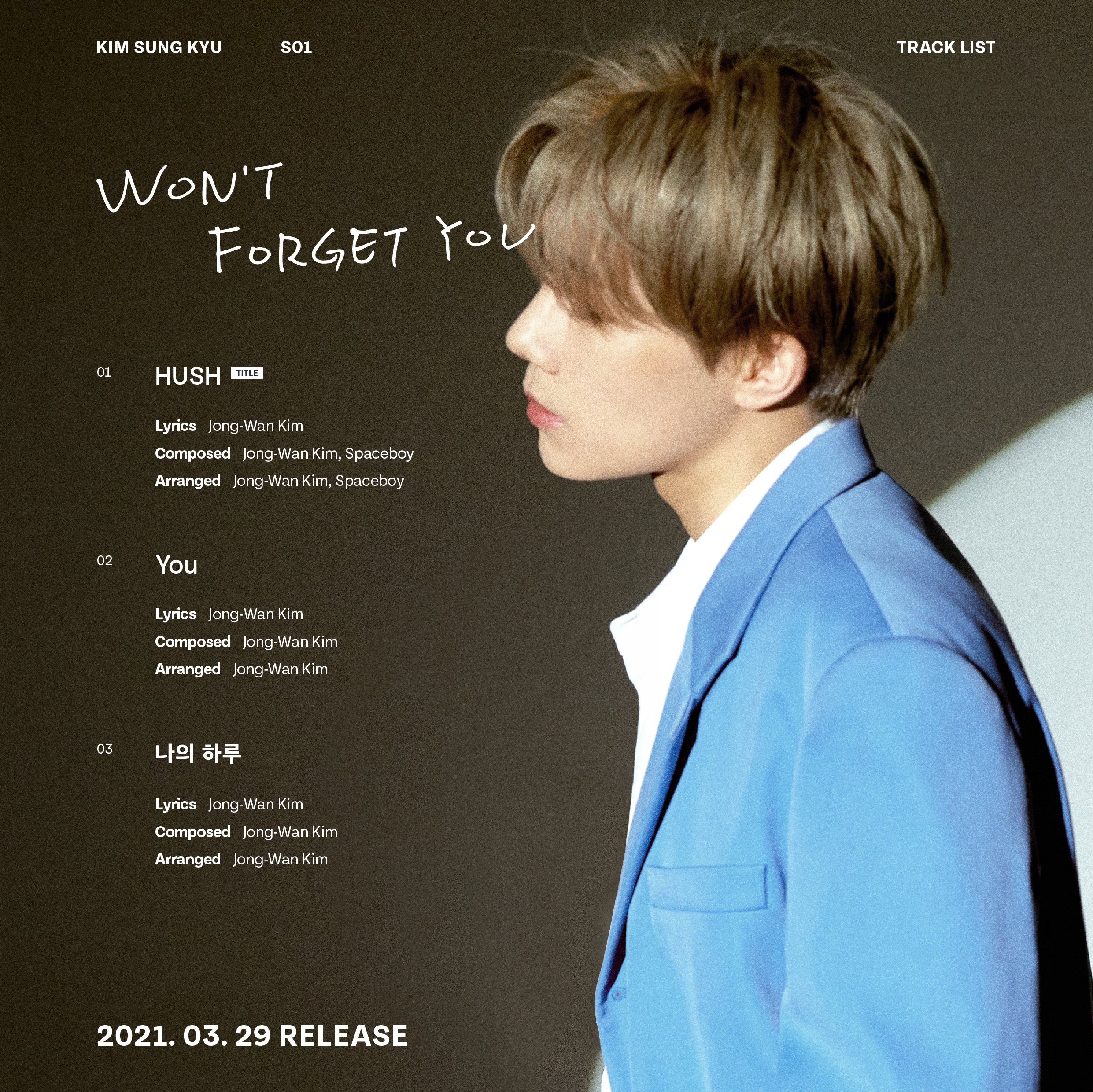 [정보/소식] 김성규 (Kim Sung Kyu) Single Album[Won'tForgetYou] ｜Track List | 인스티즈