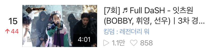 [잡담] 잇츠원 풀대쉬 네이버 인동 15위‼️ | 인스티즈