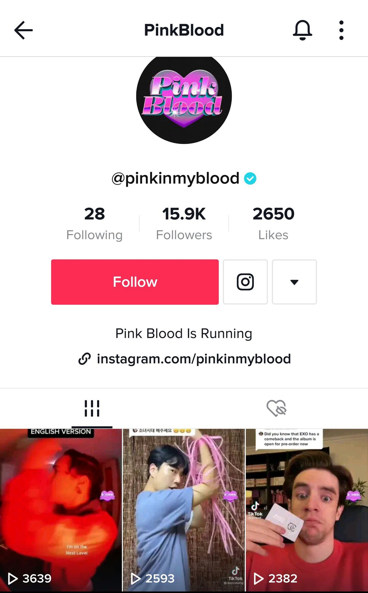 [잡담] 근데 핑크블러드 틱톡에는 틱톡커들 게시물 올라와있음; | 인스티즈
