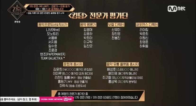 [잡담] 킹덤 전문가 평가단 목록이래 | 인스티즈