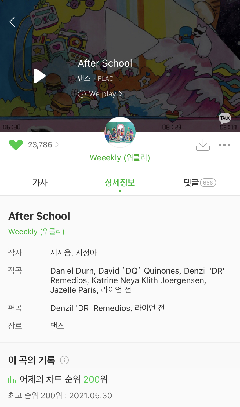 [잡담] 위클리 애프터스쿨 곧 일간 100위권인데 노래 한번만 들어줄 큰방 익인이 구함 🥺 | 인스티즈