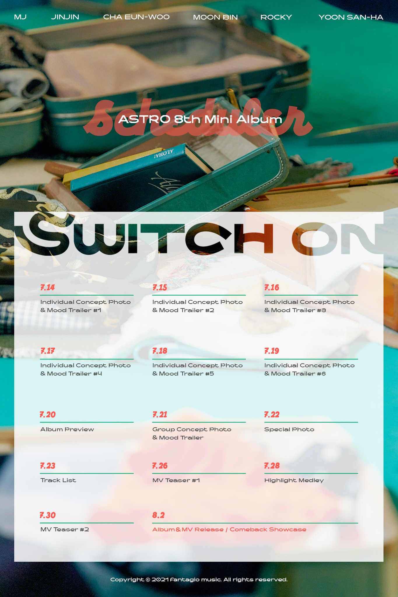 [정보/소식] ASTRO 8th Mini Album&lt;SWITCH ON&gt;Scheduler 💡 | 인스티즈