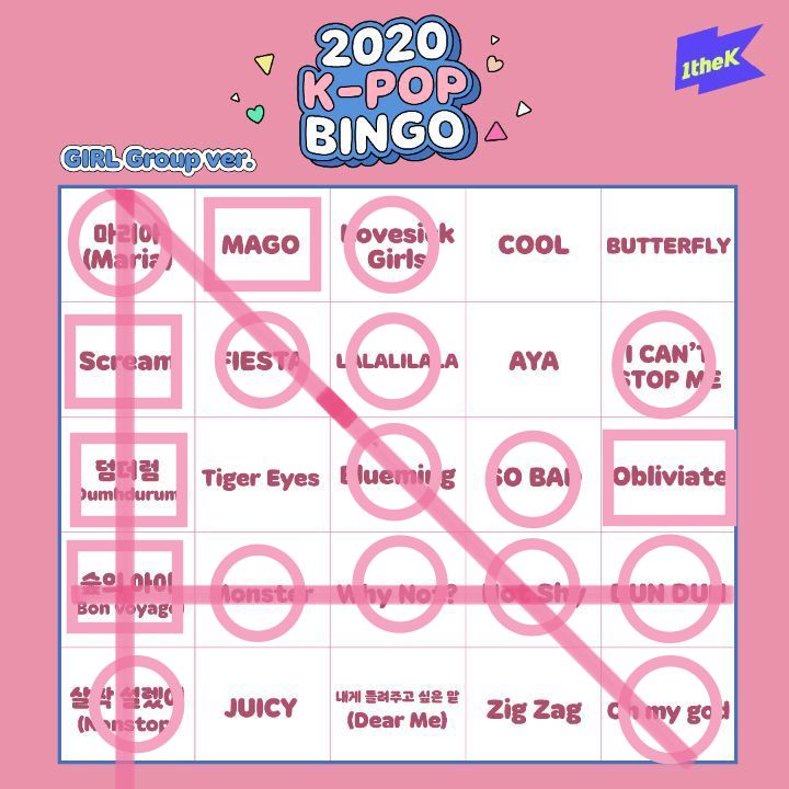 [잡담] 2020 케이팝 빙고라는데 나 수준 심각하네 | 인스티즈