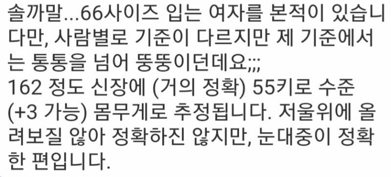 나 사이즈 66입는데 이 말 어떻게 생각해 ㅎ | 인스티즈