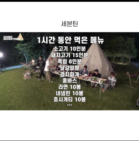 [잡담] 세븐틴 이 정도면 남자치고도 많이 먹는건가 ,,? | 인스티즈