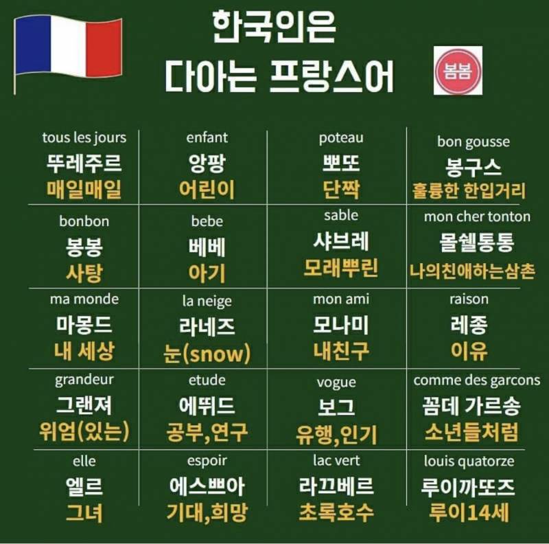 한국인들 다 아는 프랑스어래 | 인스티즈