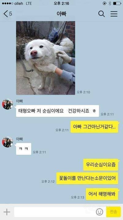 방탄소년단 뷔와 아빠의 실제카톡 | 인스티즈