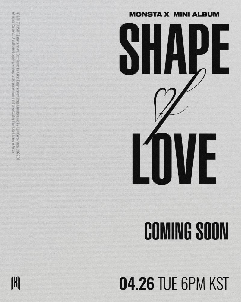 26일(화), 몬스타엑스 MONSTA X Mini Album 'SHAPE of LOVE' 발매 | 인스티즈