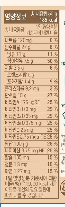 식사 대용으로 먹는건데 성분표 봐줄사람 | 인스티즈