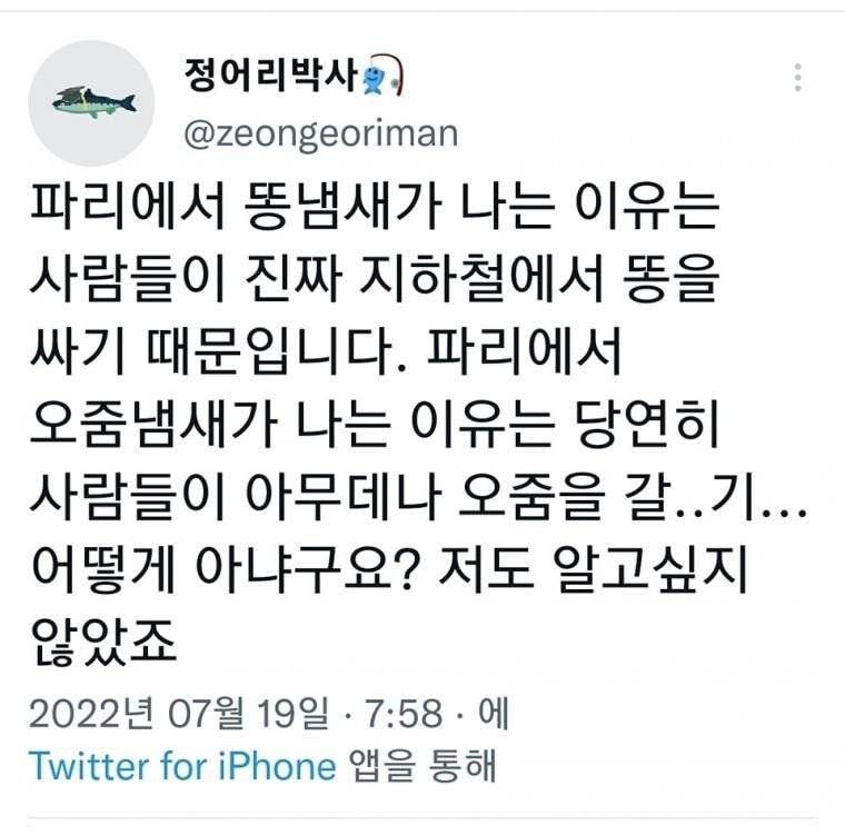 프랑스 파리에 가면 똥냄새가 나는 이유 | 인스티즈