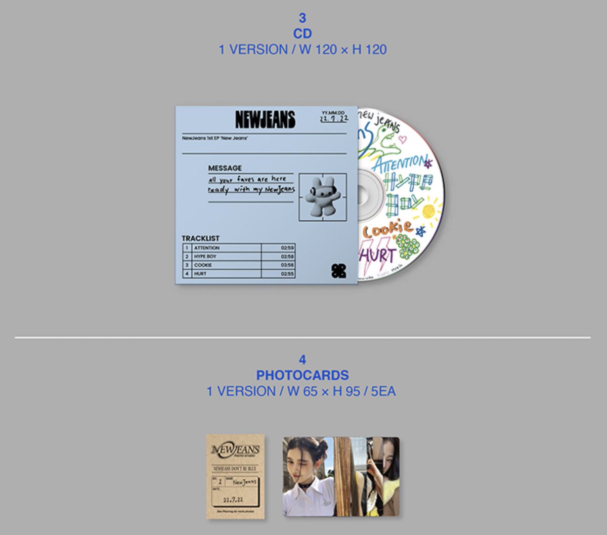 [잡담] 오메 뉴진스 블루북 버전이랑 백 버전 포카 크기 예전 두밧두 포카 크기랑 똑같네 | 인스티즈