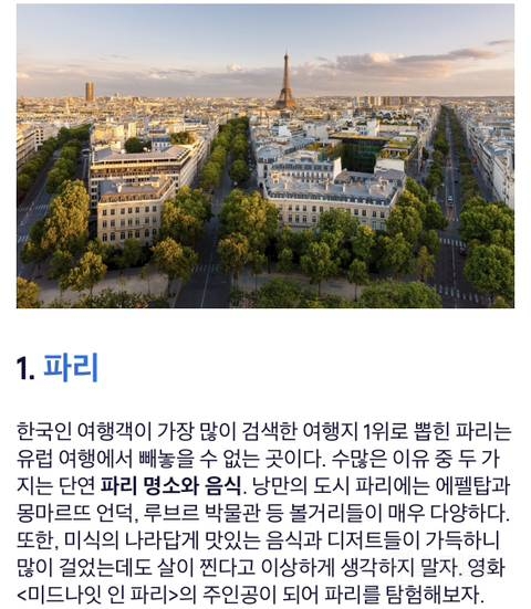 한국인 여행객이 선호하는 유럽 여행지 Top10 | 인스티즈